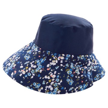 NeedsLabo SHADAN強效防紫外線涼感雙樣帽  Free 58cm  碎花 深藍色