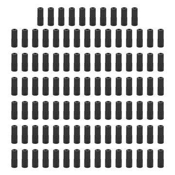 [waroom01] 100 件剎車線末端黑色塑料外殼套圈自行車端蓋適用於 5 毫米直徑線管