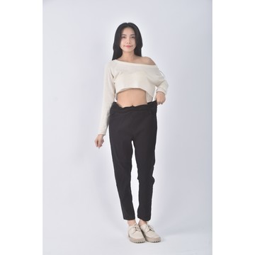 (XL) ob style高腰丹寧牛仔黑色長褲二手衣