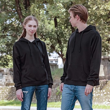 【Per GIBO】 素面法式毛巾布帽T(MT430-2 黑)