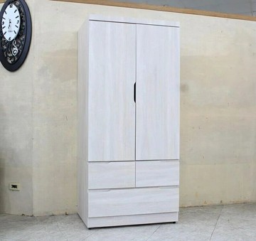 【歐風別館】雅仕2.7*6尺白梧桐色衣櫃【基隆至台中免運費】