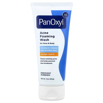 PanOxyl, 粉刺泡沫潔面乳，適用於面部和身體，特強型，3 盎司（85 克）