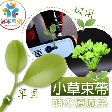 ☘️☘️☘️《冠軍嚴選》🌿🌿🌿可愛小草束帶 車牌裝飾 療癒裝飾 綠葉束線帶 仿真樹葉裝飾品 綠色植物