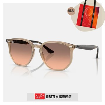 【RayBan 雷朋】六角形膠框太陽眼鏡(RB4306F-678846 54mm)