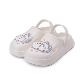 吉伊卡哇 洞洞園丁鞋 白 CW0484 中大童鞋