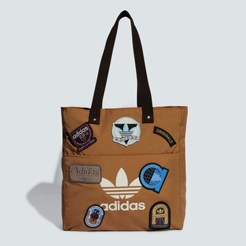 ADIDAS ORIGINALS 愛迪達 阿迪達斯 三葉草 手提包-卡其色 RECORD TOTE BAG-IY1535