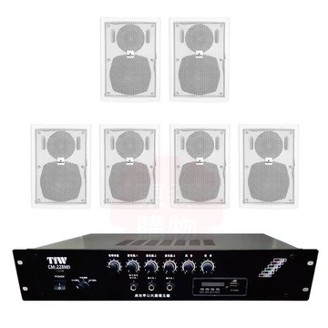 商業空間 TIW CM-228MB/120W 擴大機+AV MUSICAL QS-41POR 壁掛喇叭(白) X6支