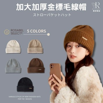 《台灣出貨》🔥加大加厚金標毛線帽 保暖帽 針織毛帽 毛帽 毛線帽 針織帽 毛線針織帽 秋冬毛帽 針織帽 羊毛帽