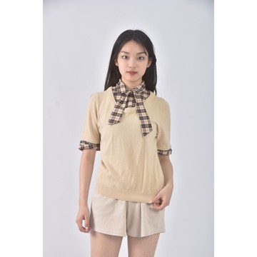 (S) kinloch anderson質感棉質純棉杏色短袖上衣二手衣