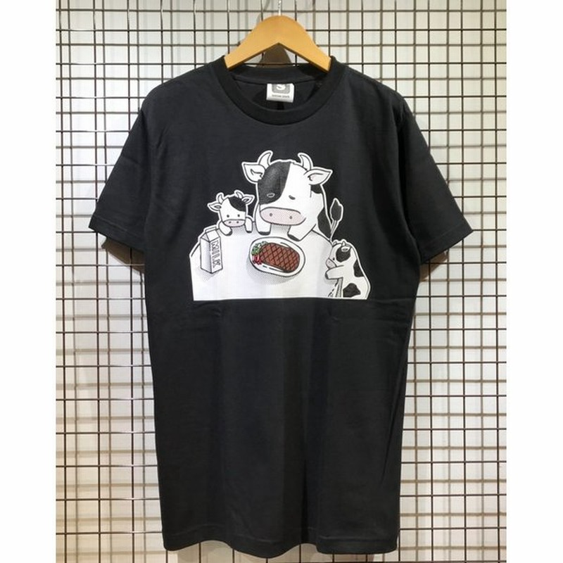 共食い牛 Tシャツふざけt バカt おもしろt 黒 牛 ステーキ シュール 悲しい 通販 Lineポイント最大0 5 Get Lineショッピング