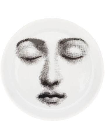 Fornasetti - sleeping face coaster - unisex - ceramic - One Size - White