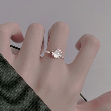 免運🔥如意平安鎖戒指女小衆設計感高級仙氣ins不掉色學生閨蜜可調節潮銀飾 戒指 開口戒指 女生戒指 單身戒指 尾戒 飾