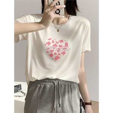 天絲短袖t恤女夏季大版氣質潮牌冰絲體恤獨特別致新款上衣設計感