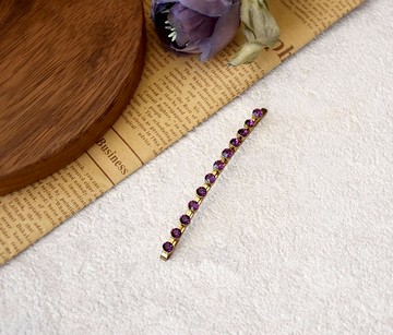 【復古新時尚】施華洛世奇水晶髮夾  優雅紫羅蘭