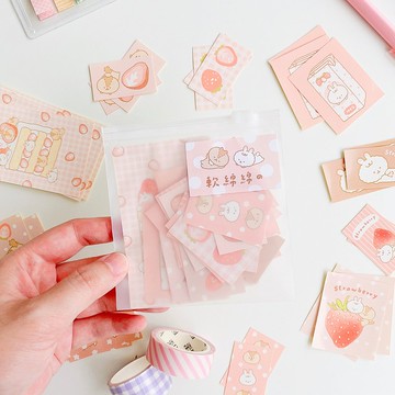 軟綿綿的草莓貼紙包30張