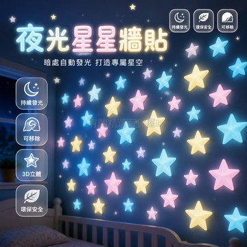 台灣出貨 夜光牆貼 3D立體 星星貼紙 月亮裝飾 可移除 DIY佈置 臥室裝飾 宿舍改造 房間佈置
