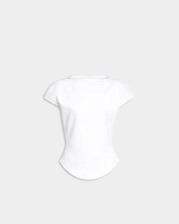 ALAÏA 圓弧下擺連袖棉質 T-shirt - 42