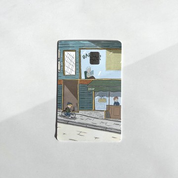 收集日常的片刻 - 手繪風景 IC 卡貼 (單車少年)