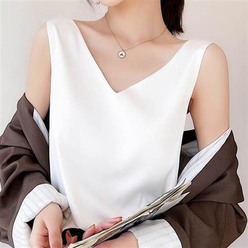 【巴黎精品】現貨秒發 頂級法式緞面背心絲質上衣名媛絲綢冰絲絲質襯衫(細肩帶女素色上衣12色a1ep3)