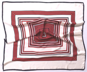 Givenchy 絲巾，35 x 35 英吋，經典紅黑配色絲巾