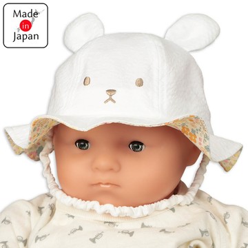 akachan honpo - 嬰幼兒寬簷帽-兔耳-米白色