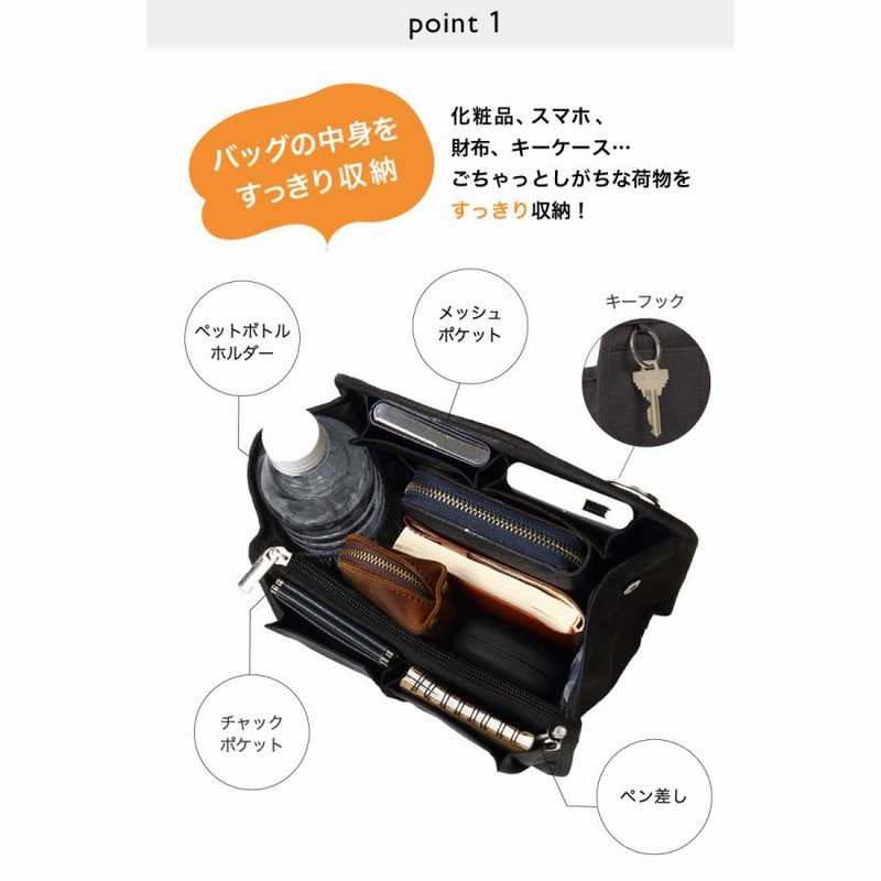 バッグインバッグ 縦型 インナーバッグ 軽量 軽い 薄い 薄型