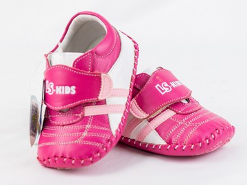 toe拇指小舖ls kids 幼兒學步鞋 倉庫庫存品 o皮鞋(粉白)
