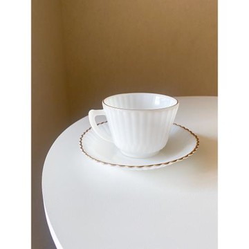 美國進口復古Macbeth-Evans奶油白色手指餅干玻璃中古咖啡杯茶杯