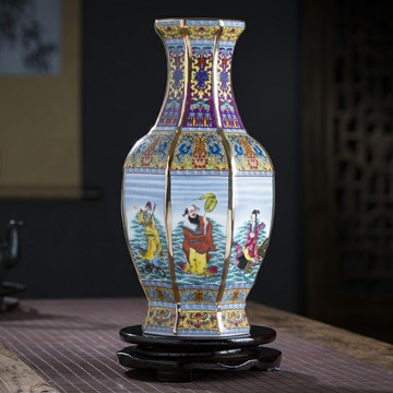 景德鎮陶瓷器中式花瓶客廳插花擺件酒店電視柜仿古家居裝飾工藝品