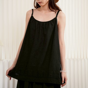 精緻刺繡點綴下擺 細肩帶背心152621