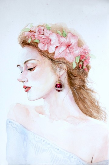 玫瑰花永生花耳環