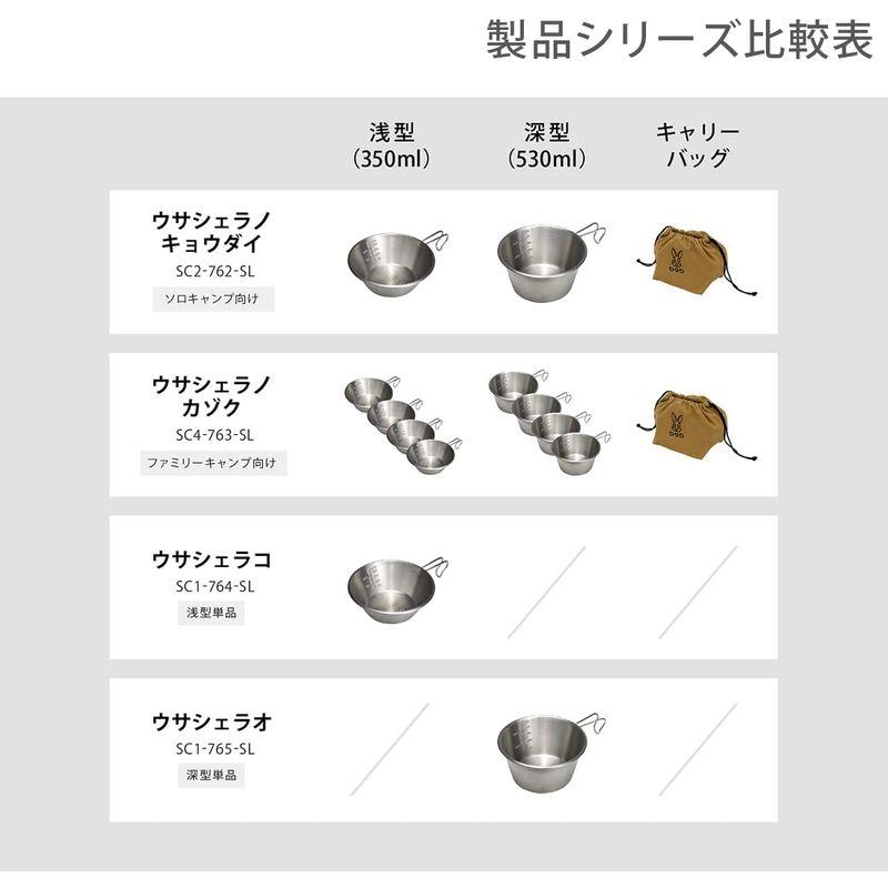 DOD ウサシェラノキョウダイ シエラカップ 深型シエラカップ キャリーバッグ の 3点セット シ SC2-762-SL