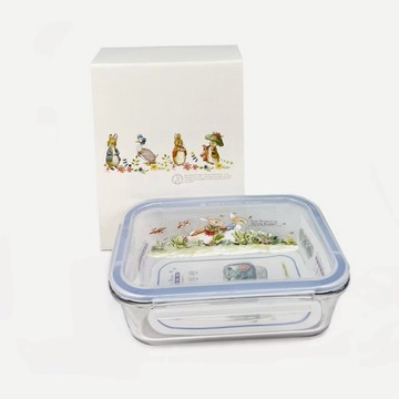 小資送禮首選!【比得生活館】Peter Rabbit 比得兔大尺寸長方形玻璃保鮮盒 (R-500-1P) ☆禮盒包裝 生日禮物 射手座禮物 彼得兔
