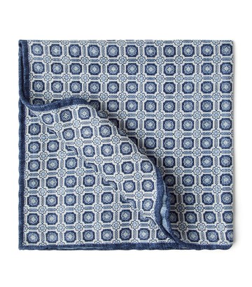 Brunello Cucinelli Double-Faced Silk Geometric Pocket Square