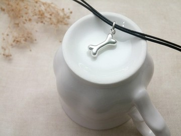 蠟線項鍊 純銀 狗骨頭 蠟繩細線