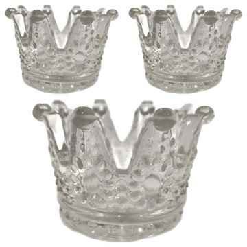 水晶玻璃美妝蛋收納台 透明色  3個