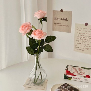 【優選精品】阿素 仿真玫瑰花鬱金香假花花束ins風客廳花瓶擺件餐廳裝飾品擺設ins日韓風 LWT5