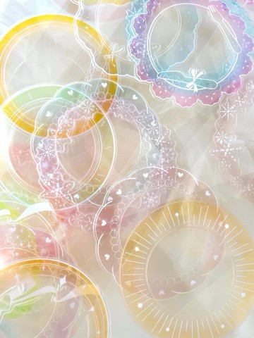 馬卡龍 マカ色 まるフレ スイート PET 紙膠帶 (kiss-cut)