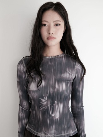 Rising Flower Premium Long Sleeve T-shirt [Charcoal]
