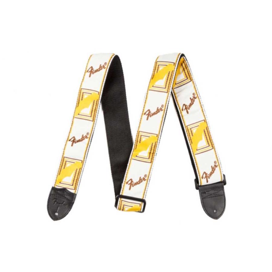 Fender ギターストラップ MONOGRAMMED STRAP White Brown Yellow モノグラム フェンダー