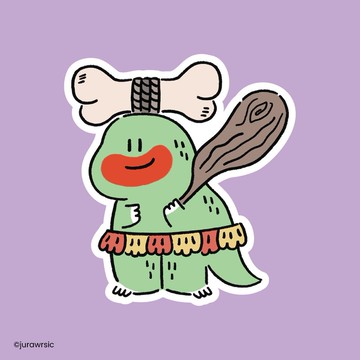 Jurawrsic 防水 PVC  يفcut 貼紙 穴居人 Halloween