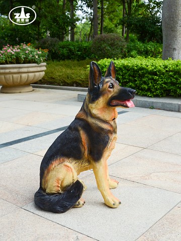 仿真狼狗擺件看家狗落地雕塑大型動物工藝品庭院客廳入戶玄關裝飾