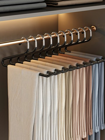 鵝型褲架家用無痕防滑褲夾衣架專用衣柜內置褲掛架收納掛褲子神器