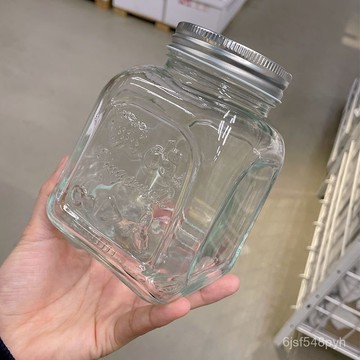 臺灣🚍8H出🉑多功能耐高溫加厚透明食品級密封罐方形帶蓋大容量收納玻璃密封罐 ED3Y