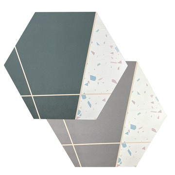 【怪獸】日竹門 莫蘭迪的水磨石 杯墊兩入組 (11.5x10cm) -綠棕