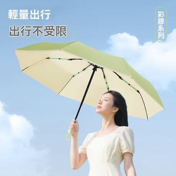 【新北現貨】24H急速發貨 新款三折自動8骨彩膠面料節節收晴雨傘 防紫外線雨傘 晴雨兩用雨傘 防曬傘 UPF50+遮陽傘