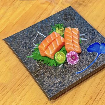 日式陶瓷餐具創意正方平板盤復古壽司盤燒鳥刺身拼盤烤物盤烤肉盤