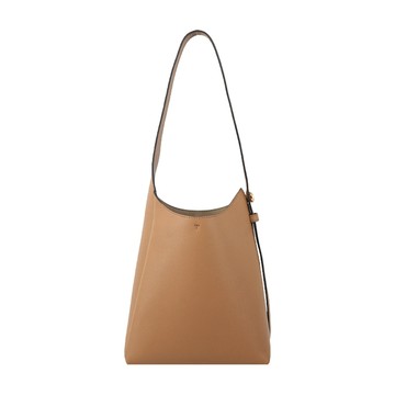 TORY BURCH Romy Hobo 荔枝紋肩背包(小/茶色)