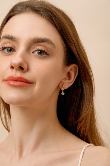 三重幸運四葉草耳環 925銀 14K金 抗過敏 可戴洗澡 不掉色 女生