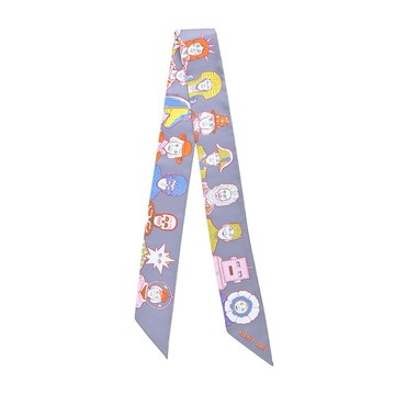 [平輸版]Hermes 愛馬仕 Dress Code 穿搭守則 Twilly 絲巾(灰紫)